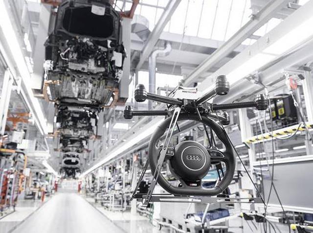 奧迪工廠自動化技術之無人機運輸物料 奧迪工廠自動化技術之無人機運輸物料