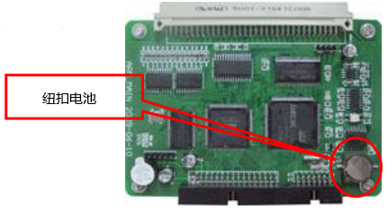 電池在SWP-ASR300無紙記錄儀主機板上的位置