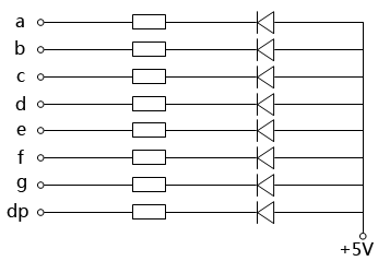共陽數碼管電路 共陽數碼管電路