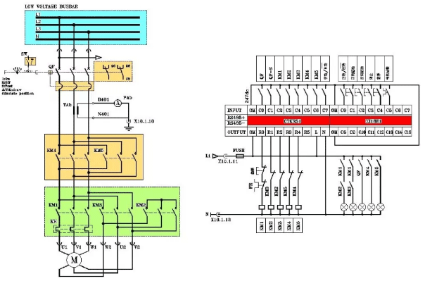 PLC構建的電動機星三角起動控制電路 PLC構建的電動機星三角起動控制電路