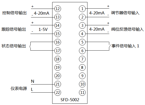 SFD-5002手操器接線端子圖 SFD-5002手操器接線端子圖