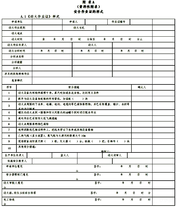 動(dòng)火工作票 動(dòng)火工作票