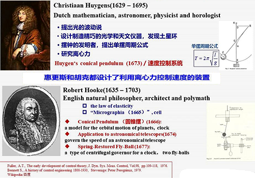 惠更斯和胡克都曾鉆研過利用離心力控制速度的問題，并設計了有關裝置